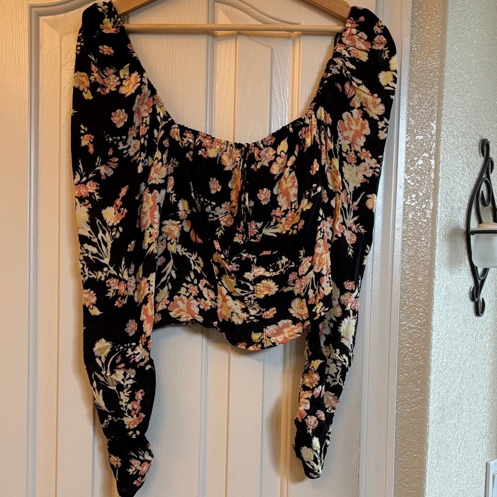 Free People Hilary Floral Print Crop Top.